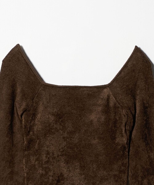 H　BEAUTY&YOUTH UNITED ARROWS（エイチビューティーアンドユースユナイテッドアローズ）の「＜H＞モールヤーン スクエアネックニット（ニット/セーター・レディース・ダークブラウン・FREE）」の12枚目の写真
