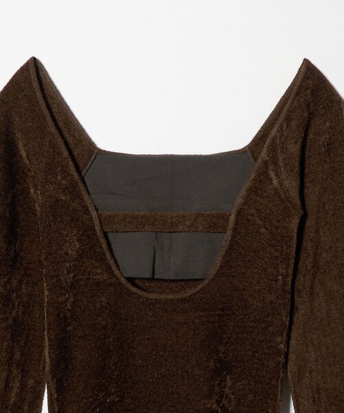 H　BEAUTY&YOUTH UNITED ARROWS（エイチビューティーアンドユースユナイテッドアローズ）の「＜H＞モールヤーン スクエアネックニット（ニット/セーター・レディース・ダークブラウン・FREE）」の14枚目の写真