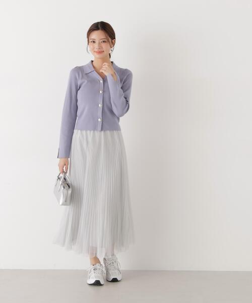 PROPORTION BODY DRESSING（プロポーションボディドレッシング）の「＜Ｅ＞ラメプリーツスカート / 1216127100（スカート・レディース・ダークグレー/オフホワイト/グレー/ピンク・P/S/SMALL/MEDIUM）」の2枚目の写真