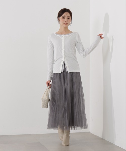 PROPORTION BODY DRESSING(プロポーションボディドレッシング)の「<E>ラメプリーツスカート / 1216127100(スカート・レディース・ダークグレー/オフホワイト/グレー/ピンク・P/S/SMALL/MEDIUM)」の3枚目の写真