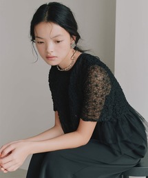 kaene | フルールチュールオールインワン【結婚式 二次会 同窓会 成人式 パーティードレス】(パンツドレス)