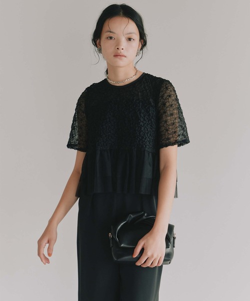 kaene（カエン）の「フルールチュールオールインワン【結婚式 二次会 同窓会 成人式 パーティードレス】（パンツドレス・レディース・ブラック・S/M）」の6枚目の写真