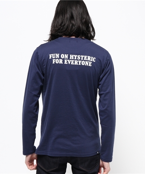 HYSTERIC GLAMOUR 長袖Tシャツ ネイビー HYSTERIC GLAMOUR（ヒステリックグラマー）の「WICKED STAR pt T
