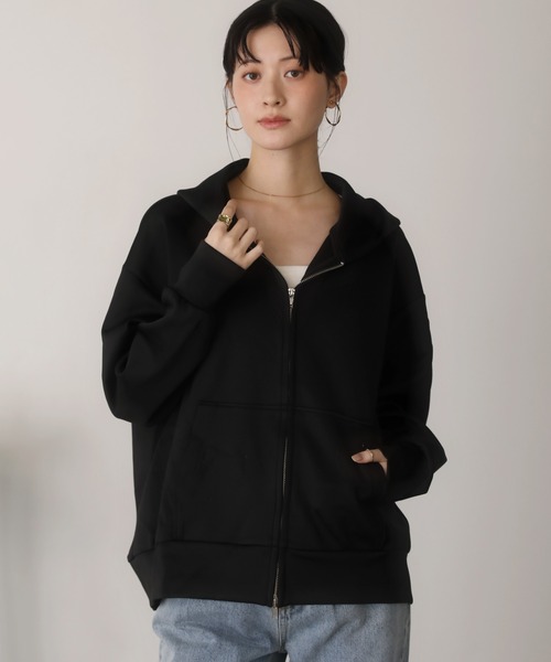shetila(シェティラ)の「大人の抜け感を演出。カットダンボールWジップフードパーカー(パーカー・レディース・ブラック/グレー/ブラウン/ネイビー・M)」の5枚目の写真