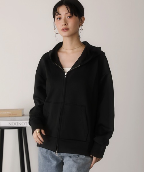 shetila(シェティラ)の「大人の抜け感を演出。カットダンボールWジップフードパーカー(パーカー・レディース・ブラック/グレー/ブラウン/ネイビー・M)」の7枚目の写真