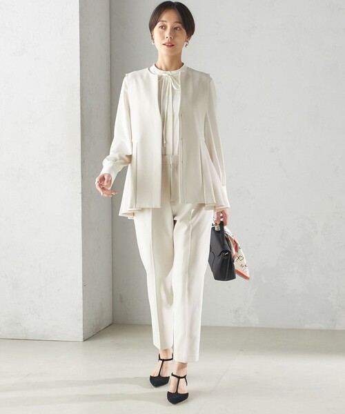 SHIPS（シップス）の「ダブル クロス ジレ オフホワイト（セレモニー対応可）（ベスト・レディース・オフホワイト・ONE SIZE）」の2枚目の写真