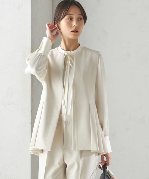 SHIPS（シップス）の「ダブル クロス ジレ オフホワイト（セレモニー対応可）（ベスト・レディース・オフホワイト・ONE SIZE）」の8枚目の写真