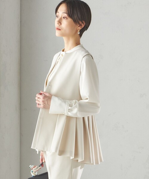 SHIPS（シップス）の「ダブル クロス ジレ オフホワイト（セレモニー対応可）（ベスト・レディース・オフホワイト・ONE SIZE）」の9枚目の写真