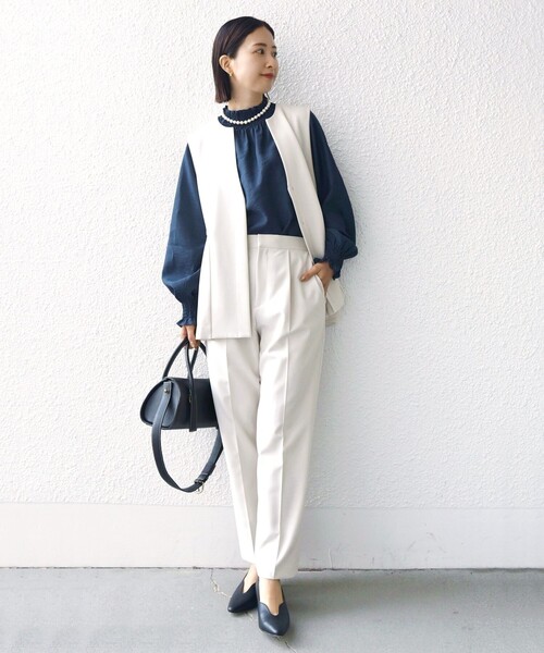 SHIPS（シップス）の「ダブル クロス ジレ オフホワイト（セレモニー対応可）（ベスト・レディース・オフホワイト・ONE SIZE）」の12枚目の写真