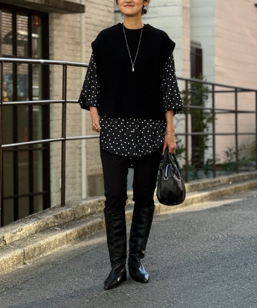 BEARDSLEY（ビアズリー）の「ジレセットシャツ（シャツ/ブラウス・レディース・ライトグレー/ブラック/オフホワイト・FREE）」の22枚目の写真