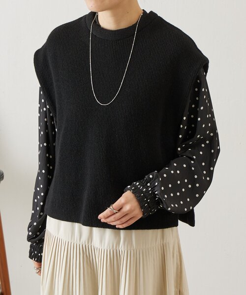 【24SS美品】BEARDSLEY ジレセットシャツ　ストライプ　ブラック 24SS美品】BEARDSLEY ジレセットシャツストライプブラック