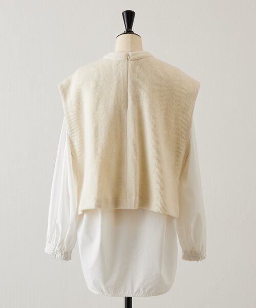 BEARDSLEY（ビアズリー）の「ジレセットシャツ（シャツ/ブラウス・レディース・ライトグレー/ブラック/オフホワイト・FREE）」の13枚目の写真