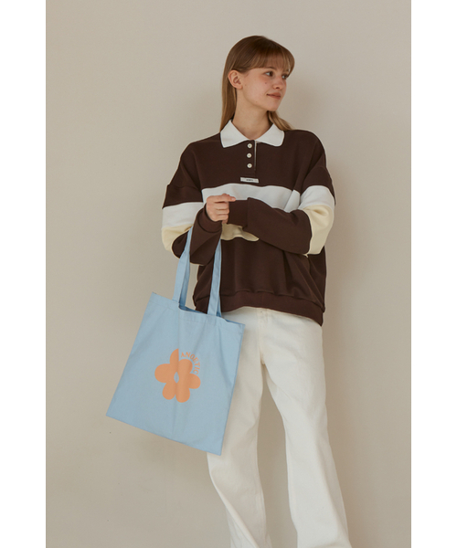 ANOETIC(アノエティック)の「ANC FLOWER ECO BAG_BLUE(エコバッグ/サブバッグ・レディース・ブルー・FREE)」の2枚目の写真