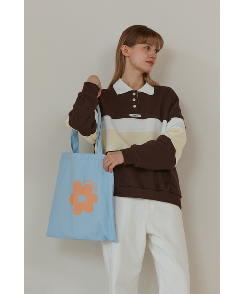 ANOETIC(アノエティック)の「ANC FLOWER ECO BAG_BLUE(エコバッグ/サブバッグ・レディース・ブルー・FREE)」の3枚目の写真