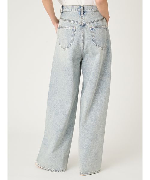 FRAY I.D（フレイアイディー）の「サイドラインワイドデニムパンツ（デニムパンツ・レディース・ブラック/ライトブルー/ブルー・0/1）」の6枚目の写真