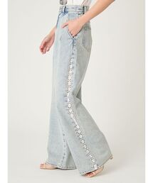 FRAY I.D（フレイアイディー）の「サイドラインワイドデニムパンツ（デニムパンツ）」