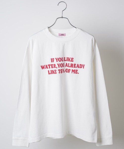 J1U by LA BELLE ETUDE(ジユウバイラベルエチュード)の「IF YOU LIKE Long Tee(Tシャツ/カットソー・レディース・ブルー/チャコールグレー/レッド・0/1)」の20枚目の写真