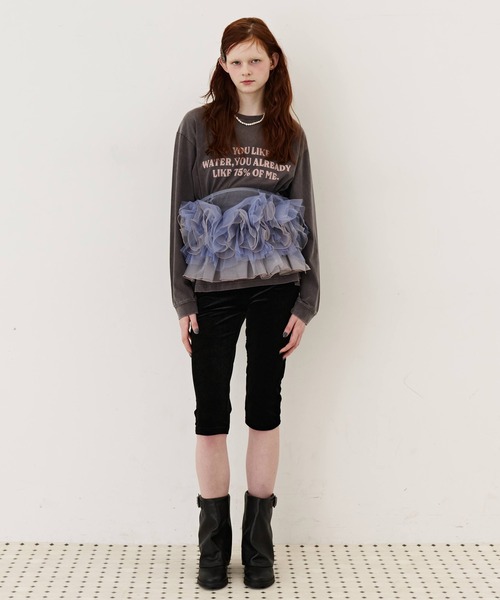 J1U by LA BELLE ETUDE(ジユウバイラベルエチュード)の「IF YOU LIKE Long Tee(Tシャツ/カットソー・レディース・ブルー/チャコールグレー/レッド・0/1)」の10枚目の写真