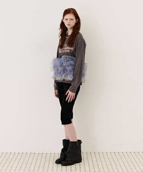J1U by LA BELLE ETUDE(ジユウバイラベルエチュード)の「IF YOU LIKE Long Tee(Tシャツ/カットソー・レディース・ブルー/チャコールグレー/レッド・0/1)」の12枚目の写真