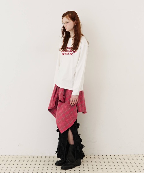 J1U by LA BELLE ETUDE(ジユウバイラベルエチュード)の「IF YOU LIKE Long Tee(Tシャツ/カットソー・レディース・ブルー/チャコールグレー/レッド・0/1)」の19枚目の写真
