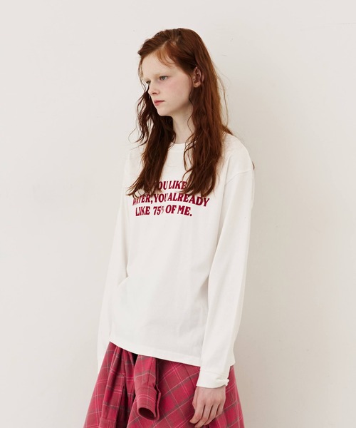 J1U by LA BELLE ETUDE(ジユウバイラベルエチュード)の「IF YOU LIKE Long Tee(Tシャツ/カットソー・レディース・ブルー/チャコールグレー/レッド・0/1)」の16枚目の写真