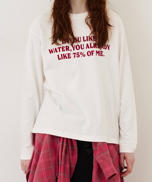 J1U by LA BELLE ETUDE(ジユウバイラベルエチュード)の「IF YOU LIKE Long Tee(Tシャツ/カットソー・レディース・ブルー/チャコールグレー/レッド・0/1)」の13枚目の写真