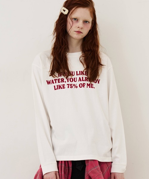 J1U by LA BELLE ETUDE(ジユウバイラベルエチュード)の「IF YOU LIKE Long Tee(Tシャツ/カットソー・レディース・ブルー/チャコールグレー/レッド・0/1)」の14枚目の写真