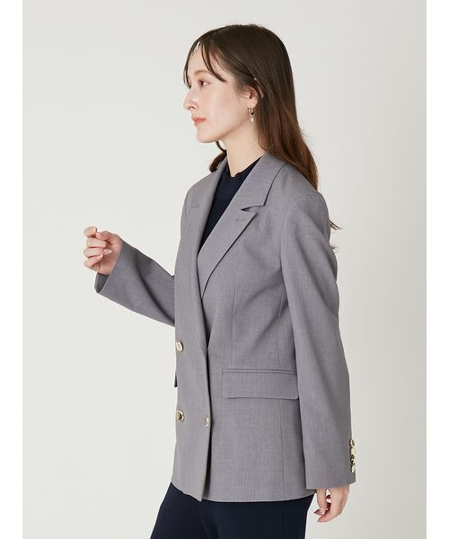 FRAY I.D（フレイアイディー）の「ダブルブレストシンプルジャケット／ウォッシャブル（テーラードジャケット・レディース・グレー/ライトブルー/ベージュ/ネイビー・0/1）」の8枚目の写真
