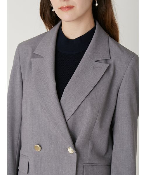 FRAY I.D（フレイアイディー）の「ダブルブレストシンプルジャケット／ウォッシャブル（テーラードジャケット・レディース・グレー/ライトブルー/ベージュ/ネイビー・0/1）」の9枚目の写真