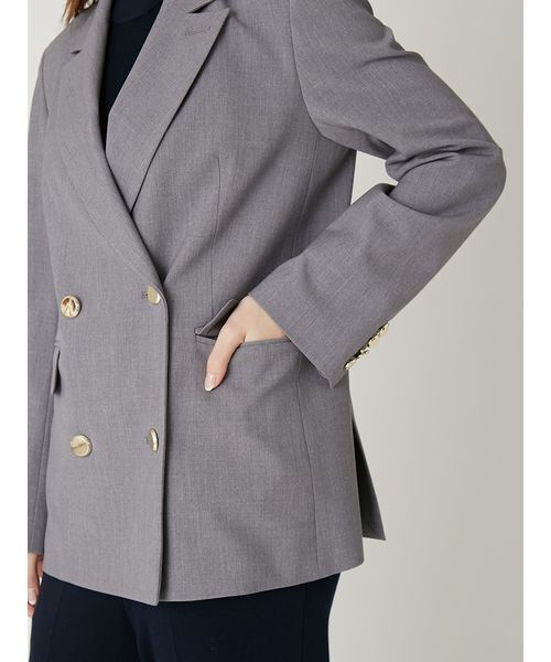 FRAY I.D（フレイアイディー）の「ダブルブレストシンプルジャケット／ウォッシャブル（テーラードジャケット・レディース・グレー/ライトブルー/ベージュ/ネイビー・0/1）」の10枚目の写真