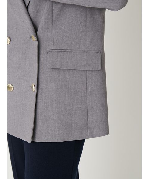 FRAY I.D（フレイアイディー）の「ダブルブレストシンプルジャケット／ウォッシャブル（テーラードジャケット・レディース・グレー/ライトブルー/ベージュ/ネイビー・0/1）」の11枚目の写真