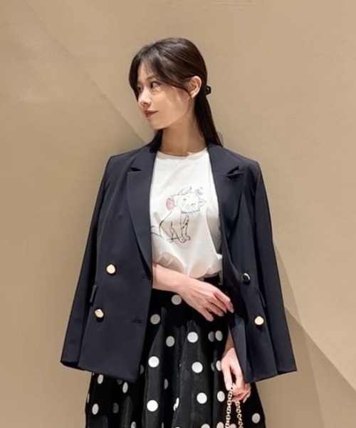 FRAY I.D(フレイアイディー)の「ダブルブレストシンプルジャケット/ウォッシャブル(テーラードジャケット・レディース・グレー/ライトブルー/ベージュ/ネイビー・0/1)」の4枚目の写真