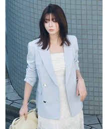 FRAY I.D | ダブルブレストシンプルジャケット／ウォッシャブル(テーラードジャケット)