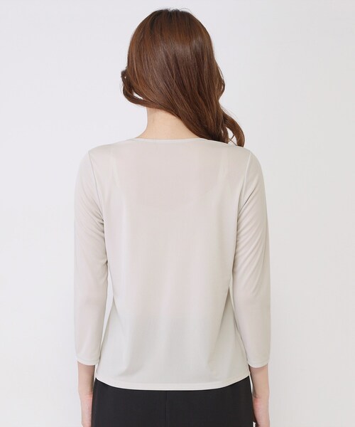 COUP DE CHANCE（クードシャンス）の「【手洗い可／日本製／7分袖】しなやかな落ち感のカットソー（Tシャツ/カットソー・レディース・ブラック/ホワイト/ライトグレー・34/36/38/40）」の18枚目の写真