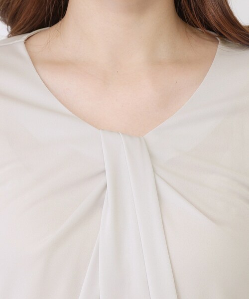 COUP DE CHANCE（クードシャンス）の「【手洗い可／日本製／7分袖】しなやかな落ち感のカットソー（Tシャツ/カットソー・レディース・ブラック/ホワイト/ライトグレー・34/36/38/40）」の19枚目の写真