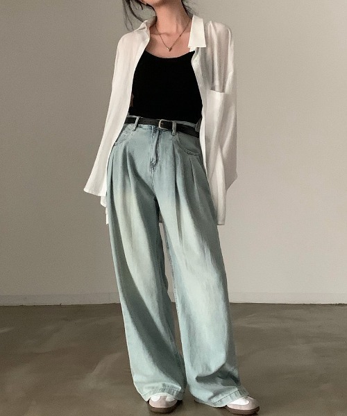 yuue' ( wear )（ユーイ）の「【2点セット】オーバーサイズシャツ＋チュニックキャミソールSET（シャツ/ブラウス・レディース・ホワイト/チャコールグレー・FREE）」の22枚目の写真