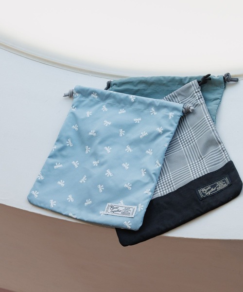 GLOBAL WORK（グローバルワーク）の「洗えるスクール巾着M/641388（ポーチ・キッズ・グレー系その他3/グリーン/ピンク/ホワイト/ブルー系その他4/その他/グレー系その他/ライトブルー/ブラック/カーキ・FREE）」の8枚目の写真