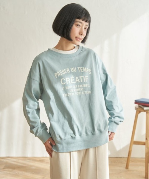 LBC（エルビーシー）の「コットンロゴトレーナーTEE（Tシャツ/カットソー・レディース・ホワイト/ミント/チャコール/ブラウン系その他・M）」の4枚目の写真