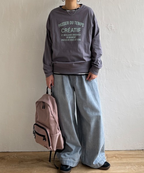 LBC（エルビーシー）の「コットンロゴトレーナーTEE（Tシャツ/カットソー・レディース・ホワイト/ミント/チャコール/ブラウン系その他・M）」の7枚目の写真