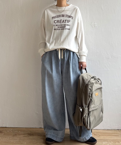 LBC（エルビーシー）の「コットンロゴトレーナーTEE（Tシャツ/カットソー・レディース・ホワイト/ミント/チャコール/ブラウン系その他・M）」の9枚目の写真