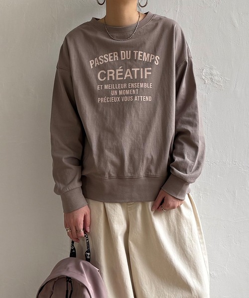 LBC（エルビーシー）の「コットンロゴトレーナーTEE（Tシャツ/カットソー・レディース・ホワイト/ミント/チャコール/ブラウン系その他・M）」の5枚目の写真