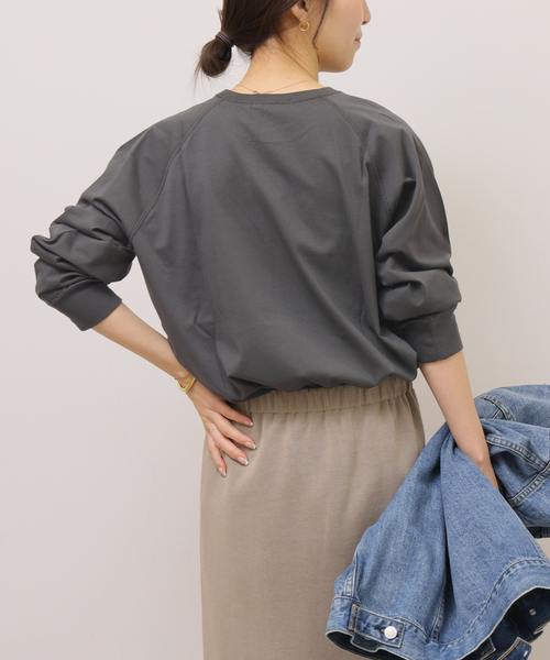 JOURNAL STANDARD relume（ジャーナルスタンダード　レリューム）の「ラグランスリーブカレッジロングスリーブTEE（Tシャツ/カットソー・レディース・ピンク/ライトホワイト/ブラック×ブラック/オフホワイト・FREE）」の14枚目の写真