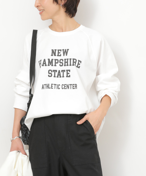 JOURNAL STANDARD relume（ジャーナルスタンダード　レリューム）の「ラグランスリーブカレッジロングスリーブTEE（Tシャツ/カットソー・レディース・ピンク/ライトホワイト/ブラック×ブラック/オフホワイト・FREE）」の19枚目の写真