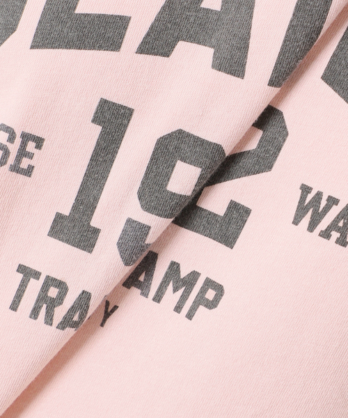 JOURNAL STANDARD relume（ジャーナルスタンダード　レリューム）の「ラグランスリーブカレッジロングスリーブTEE（Tシャツ/カットソー・レディース・ピンク/ライトホワイト/ブラック×ブラック/オフホワイト・FREE）」の6枚目の写真