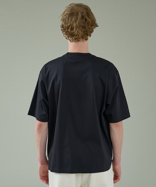 ABAHOUSE(アバハウス)の「KNIT COLLAR コットンポンチ クルーネック半袖Tシャツ / リラックスフィット(Tシャツ/カットソー・メンズ・グレイッシュブルー/ブラック/ホワイト/ベージュ・44/46/48)」の8枚目の写真