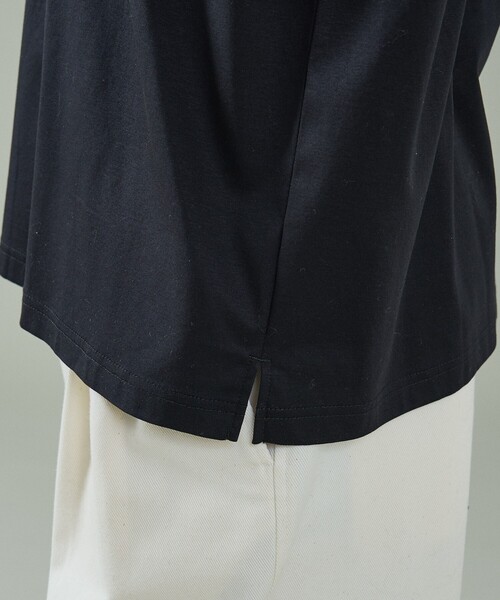 ABAHOUSE(アバハウス)の「KNIT COLLAR コットンポンチ クルーネック半袖Tシャツ / リラックスフィット(Tシャツ/カットソー・メンズ・グレイッシュブルー/ブラック/ホワイト/ベージュ・44/46/48)」の11枚目の写真
