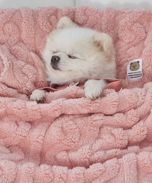 DOGI（ドッグアイ）の「子犬のツイストニットブランケット ベビーピンク（その他ペットグッズ）」