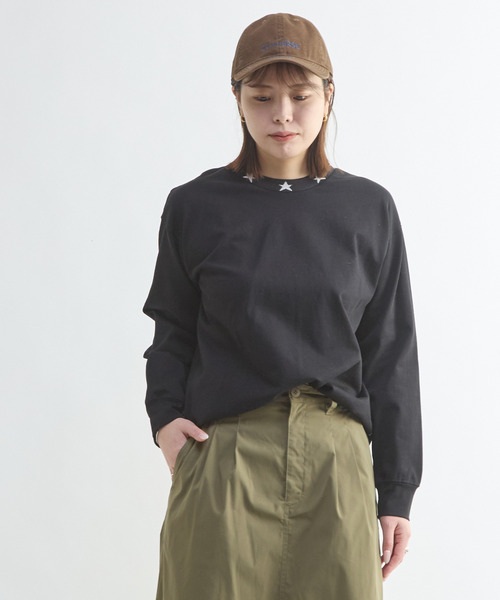 CONVERSE TOKYO（コンバーストウキョウ）の「STAR NECK LONGSLEEVE TEE（Tシャツ/カットソー・レディース・ホワイト/ブラック・FREE）」の12枚目の写真