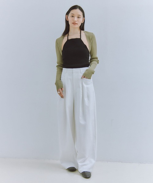 Obis&(オビスアンド)の「【再入荷・新色追加】カーブタックワイドパンツ(その他パンツ・レディース・オリーブ/オフホワイト/チャコールグレー/ブラウン/ブラック・L/M)」の16枚目の写真
