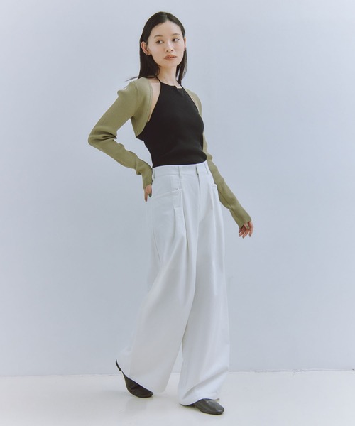 Obis&(オビスアンド)の「【再入荷・新色追加】カーブタックワイドパンツ(その他パンツ・レディース・オリーブ/オフホワイト/チャコールグレー/ブラウン/ブラック・L/M)」の18枚目の写真